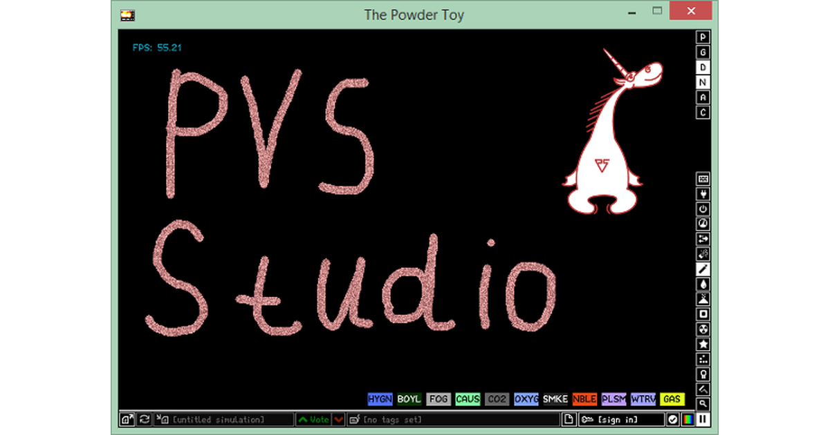 Analysis of the The Powder Toy Simulator
