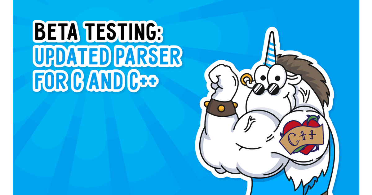 Beta Computer Language Code Example Beta testing: updated parser for C and C++ code analysis