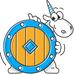 Unicorn with shield